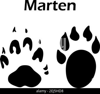 Marten Platzbedarf. Schwarze Silhouette Design. Vector Illustration. Stock Vektor