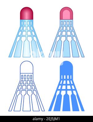 Illustration des abstrakten Badminton Federball Sets Stock Vektor
