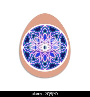 3D Ostereier im Lagenlook. Osterschmuck. Mandala-2-in-1-Design. Vektorgrafik mit mehreren Ebenen. Stock Vektor