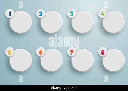 Infografik 3D nummerierte Step Bubbles 1 Stock Vektor
