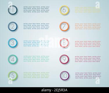 Infografik Nummerierte Schritte 1 Stock Vektor