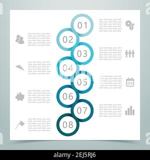 Abstract 8 Kreisband Infografik 2 Stock Vektor