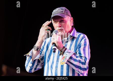 Tim Love of the Beach Boys tritt im Rahmen des Hampton Court Festivals 2018, Hampton Court Palace - London, live auf der Bühne auf. Bilddatum: Freitag, 15th. Juni 2018. Bildnachweis sollte lauten: David Jensen Stockfoto