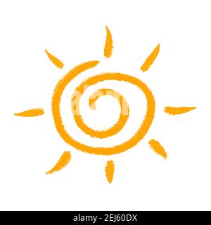Sonnensymbol als Spirale auf isoliertem Hintergrund Stock Vektor