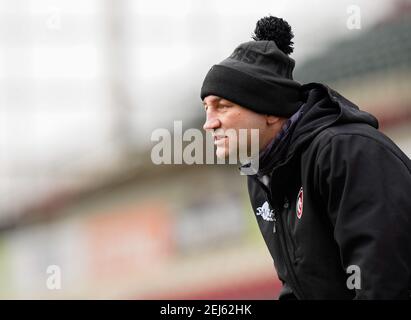 Leicester Tigers Head Coach Steve Borthwick bei einem Gallagher Premiership Round 10 Rugby Union Spiel, Freitag, 20. Februar 2021, in Leicester, Vereinigte Kin Stockfoto