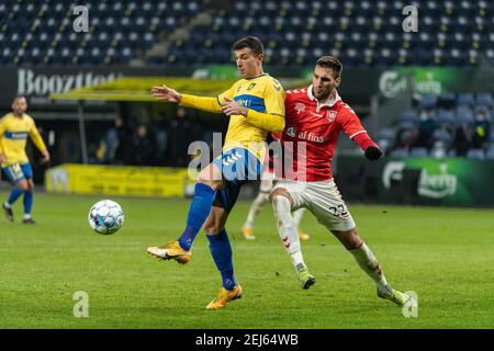 Broendby, Dänemark. Februar 2021, 21st. Andrija Pavlovic (9) von Broendby, WENN er im Superliga-Spiel 3F zwischen Broendby IF und Vejle Boldklub im Broendby Stadion, Broendby, Dänemark gesehen wurde. (Foto Kredit: Gonzales Foto/Alamy Live News Stockfoto