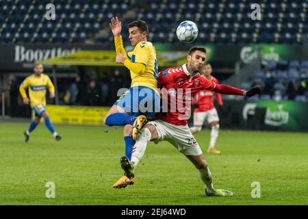 Broendby, Dänemark. Februar 2021, 21st. Andrija Pavlovic (9) von Broendby, WENN er im Superliga-Spiel 3F zwischen Broendby IF und Vejle Boldklub im Broendby Stadion, Broendby, Dänemark gesehen wurde. (Foto Kredit: Gonzales Foto/Alamy Live News Stockfoto