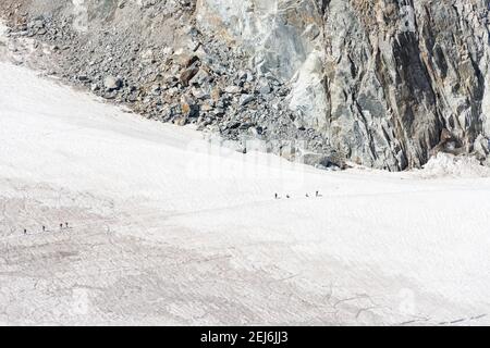 Der Mont Blanc ist der höchste Gipfel der Alpen und der zweite Gipfel in Europa. Mit 4807m ist einer der kultigsten Berge der Welt Stockfoto