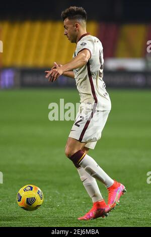 Benevento, Latium. Februar 2021, 21st. 2/21/2021 - Stephan El Shaarawy von Roma in Aktion während der italienischen Serie A Fußballspiel Benevento vs AS Roma im Ciro Vigorito Stadion in Benevento, Italien, 2i Februar 2021. Fotografo01 (Foto: IPA/Sipa USA) Quelle: SIPA USA/Alamy Live News Stockfoto