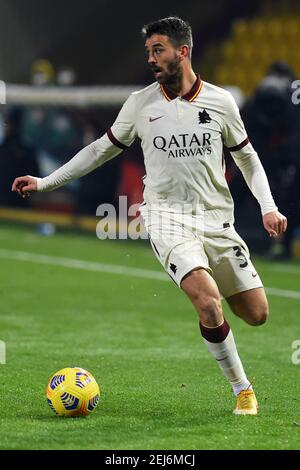 Benevento, Latium. Februar 2021, 21st. 2/21/2021 - Leonardo Spinazzola von Roma in Aktion während der italienischen Serie A Fußballspiel Benevento vs AS Roma im Ciro Vigorito Stadion in Benevento, Italien, 2i Februar 2021. Fotografo01 (Foto: IPA/Sipa USA) Quelle: SIPA USA/Alamy Live News Stockfoto