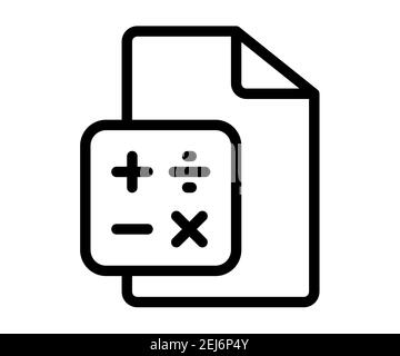 Berechnen Sie den Papierbericht mit einem einzelnen isolierten Symbol mit Linienstil vektorgrafik Stockfoto