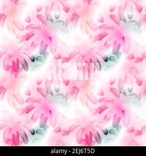 Nahtloses tropisches Rosa Muster auf Aquarell-Hintergrund, Vektor-Illustration Stock Vektor