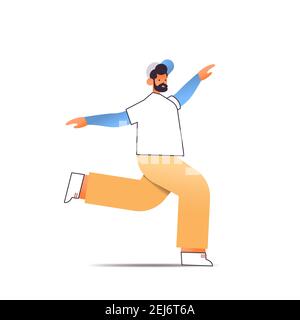 Männliche Tänzerin in Sportswear Fitness Sport Kerl tun Tanzübungen Isolierte Vektordarstellung in voller Länge Stock Vektor