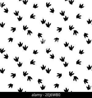 Dinosaurier Fußabdruck Spuren. Minimalistisches Nahtmuster. Hintergrund mit Pfote, Klaue Raubtier. Dinosaurier Fußabdruck Illustration perfekt für Textil, Wrap und Tapete und Design Stock Vektor