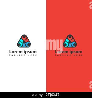 Moderne abgerundete Menschen verbunden Einheit bunte Menschen Gemeinschaft Logo Design vektorgrafiken Stock Vektor