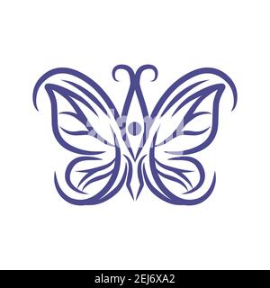 Lila Schönheit abstrakte Schmetterlinge Schmetterling Logo Design-Vorlage Vektor-Illustration Stock Vektor