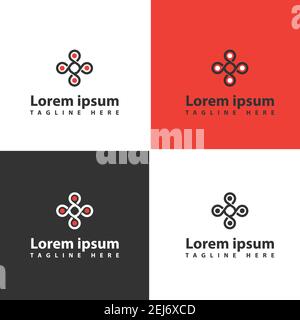 Moderne abgerundete Menschen verbunden Einheit bunte Menschen Gemeinschaft Logo Design vektorgrafiken Stock Vektor