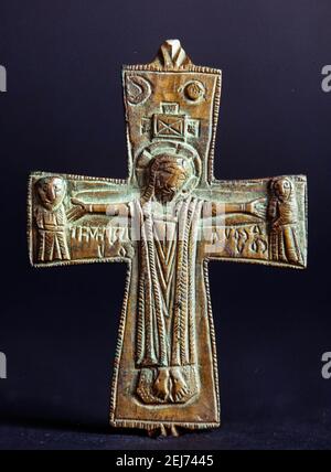 Encolpium, Sant Pere de Rodes, brice, siglos VI-VIII Museu d'Art de Girona (MD19). Stockfoto