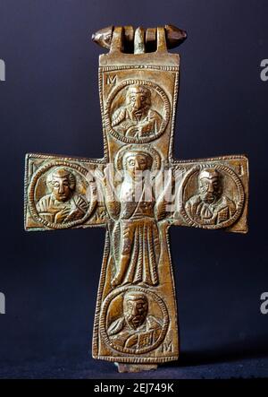 Encolpium, Sant Pere de Rodes, brice, siglos VI-VIII Museu d'Art de Girona (MD19). Stockfoto