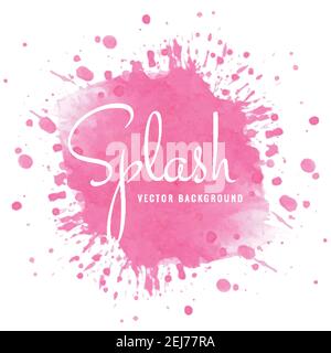 Modernes, helles Aquarell-Pink-Splash-Design Stock Vektor