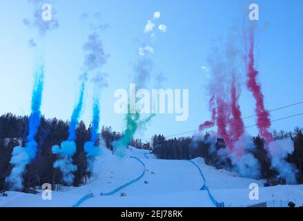 2021 FIS ALPINE SKIWELTMEISTERSCHAFTEN, SL MENCortina D'Ampezzo, Venetien, Italien 2021-02-21 - Sonntag Bild zeigt Abschluss CE - Foto .LM/Sergio Bisi Stockfoto