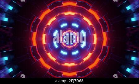 Abstrakt glühenden Neon Kreise 3D Illustration Stockfoto