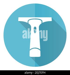 Fenstersauger blaues Symbol, flache Design-Vektor-Illustration in eps 10 für webdesign und mobile Anwendungen Stock Vektor