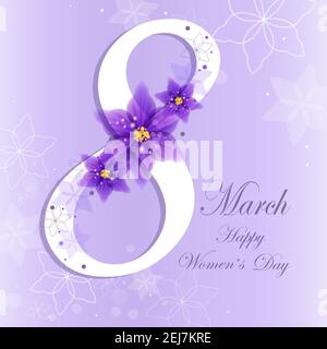 Damen Tag Grußkarte mit schönen Blumen Stock Vektor