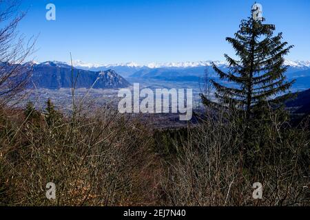 Chambery Tal, vom Granier Pass aus gesehen, Savoie, Frankreich Stockfoto