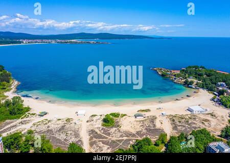 Luftaufnahme des Atliman Strandes in Kiten, Bulgarien Stockfoto