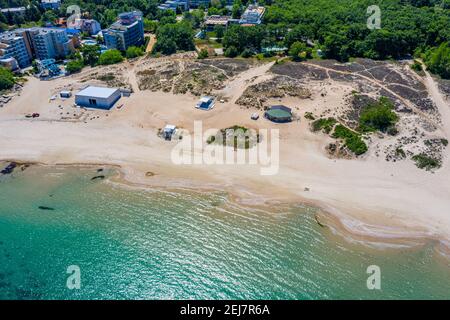 Luftaufnahme des Atliman Strandes in Kiten, Bulgarien Stockfoto