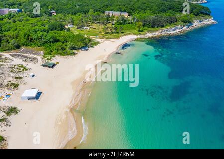 Luftaufnahme des Atliman Strandes in Kiten, Bulgarien Stockfoto