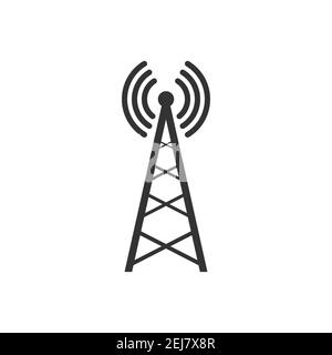 Symbol für Senderantenne. Sendeturm-Symbol. Wireless-Technologie-Ausrüstung. Vektor auf Weiß isoliert Stock Vektor