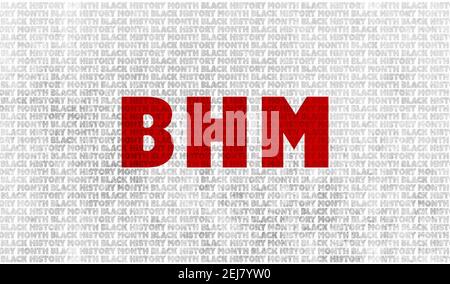 Ein weiß und rot gefärbter BHM Black History Month Hintergrund Grafische Illustration zur Sensibilisierung für schwarze Kultur und Geschichte Ungerechtigkeit Stockfoto