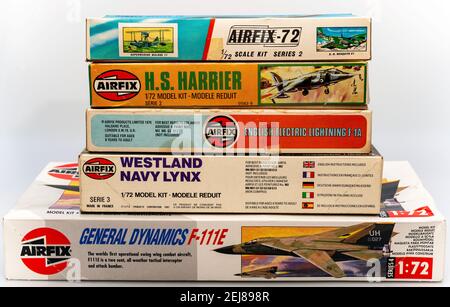 Vintage Airfix Plastikflugzeug-Kits Stockfoto