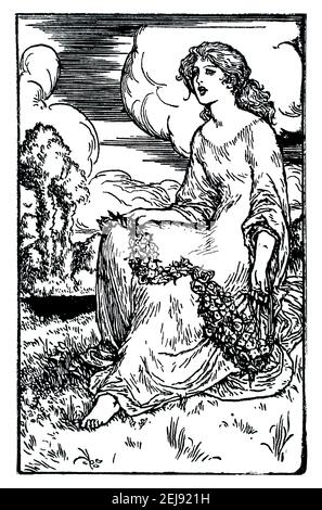 Illustration aus ‘englischen Texten von Spenser bis Milton, von Robert Anning Bell aus dem Jahr 1899 The Studio an Illustrated Magazine of Fine and Applied Art Stockfoto