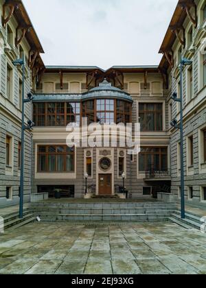 Lodz, Polen - Februar 23 2020 Fassade der Musikakademie in Lodz Stockfoto