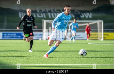 Malmoe, Schweden. Februar 2021, 21st. Marcus Antonsson (23) von Malmoe FF beim Svenska Cup Spiel zwischen Malmoe FF und Vasteraas SK bei Malmoe Idrottsplats in Malmoe. (Foto Kredit: Gonzales Foto/Alamy Live News Stockfoto