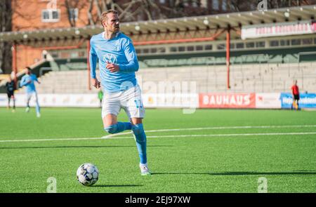 Malmoe, Schweden. Februar 2021, 21st. Ola Toivonen (11) von Malmoe FF gesehen während des Svenska Cup Spiels zwischen Malmoe FF und Vasteraas SK auf Malmoe Idrottsplats in Malmoe. (Foto Kredit: Gonzales Foto/Alamy Live News Stockfoto