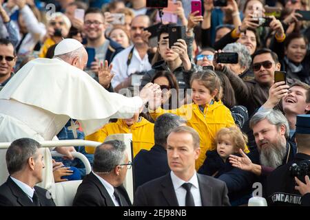 Generalaudienz von Papst franziskus am 06. november 2019 Stockfoto