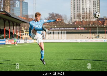 Malmoe, Schweden. Februar 2021, 21st. Anders Christiansen (10) von Malmoe FF beim Svenska Cup Spiel zwischen Malmoe FF und Vasteraas SK bei Malmoe Idrottsplats in Malmoe. (Foto Kredit: Gonzales Foto/Alamy Live News Stockfoto