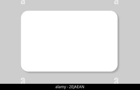 Weiße Karte aus Kunststoff oder Papier für Ihr Design. Kann für Kredit, Besuch, Geschenk, Visitenkarte verwendet werden. 3D gerendert. Isoliert auf weißem Hintergrund. Stock Vektor