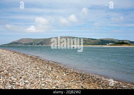 Segeln Sie auf dem River Conwy bis zum Moor in Conwy Snowdonia Nordwales Stockfoto