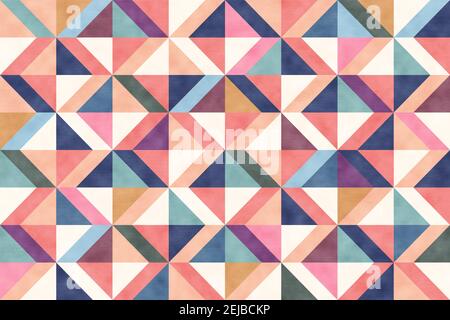 Geometrisches Nahtloses Art déco-Muster. Geometrisches abstraktes Muster mit bunten Rauten. Stockfoto