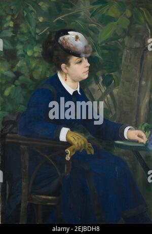 Frau in einem Garten (Frau mit einem Möwenhut). Museum: Kunstmuseum Basel. Autor: Pierre-Auguste Renoir. Stockfoto