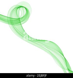 Grüne weiße Welle isoliert auf weißem Hintergrund Stockfoto