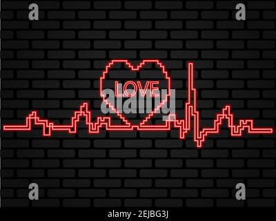 Abstract Bild ist sowohl für den Urlaub und den Bereich der Medizin geeignet. Kardiogramm. Ein Herz. St. Vlentine's Tag Stockfoto