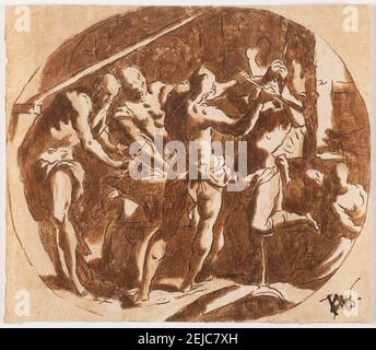 Hephaestus an der Schmiede. Museum: PRIVATE SAMMLUNG. Autor: Palma il Giovane, Jacopo, der Jüngere. Stockfoto