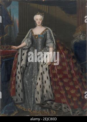 Sophie Magdalene von Brandenburg-Kulmbach (1700-1770), Königin von Dänemark und Norwegen. Museum: Statens Museum for Kunst, Kopenhagen. Autor: Andreas Møller. Stockfoto