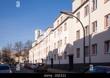 Die Zollstock Wohnsiedlung der GAG Immobilien AG im Landkreis Zollstock, erbaut unter der Leitung von Wilhelm Riphan zwischen 1927 und 1930, Br Stockfoto